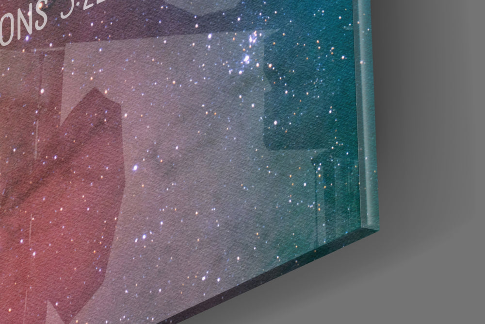 Cinematic artwork in a sacred-leaning living room