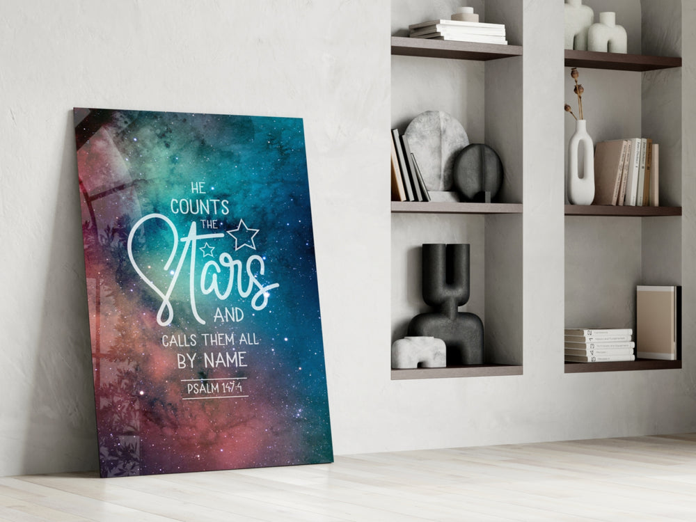 Scripture panel against a moody dark-painted accent wall