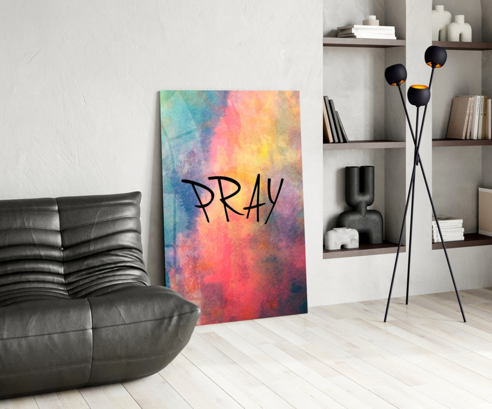 Devotional glass print bringing watercolor edge to a study