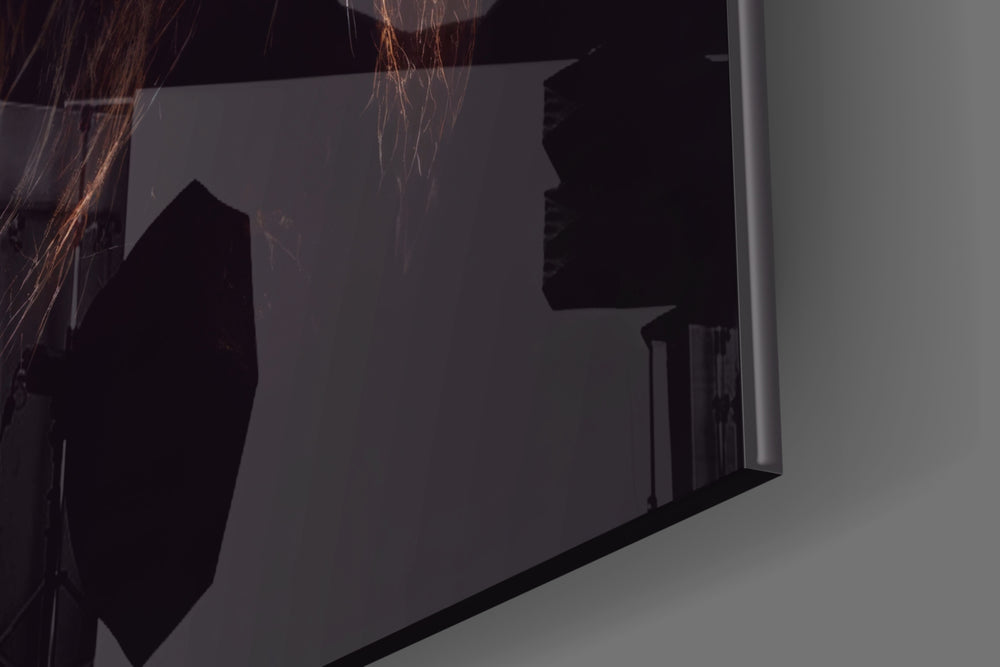 Cinematic artwork in a sacred-leaning living room