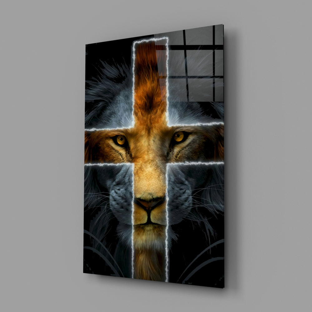 Sacred symbol panel anchoring a home library wall