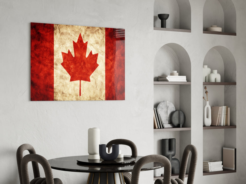 Patriotic glass print bringing heritage edge to a hallway