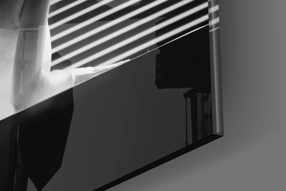 Cinematic artwork in a moody salon interior