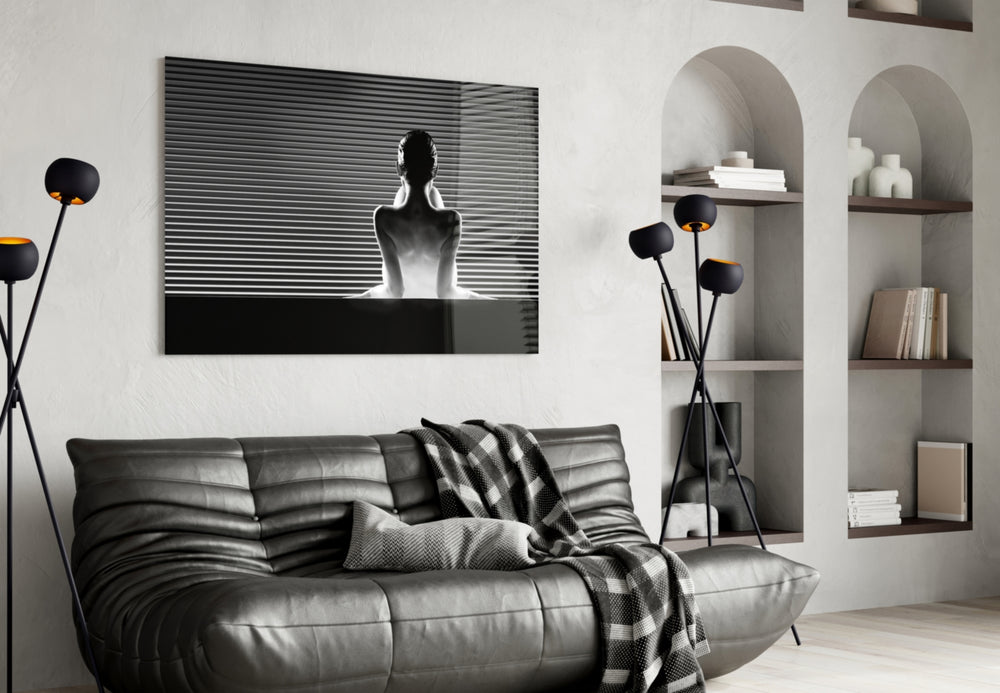 Against the Wall artwork styled in a designer office interior