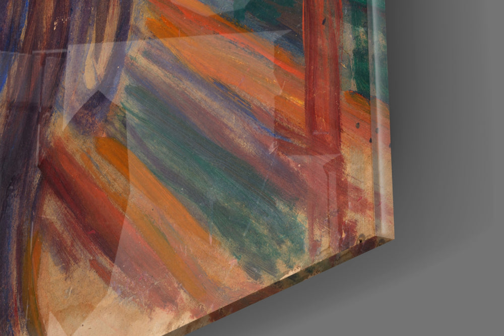 Cinematic artwork in a moody salon interior