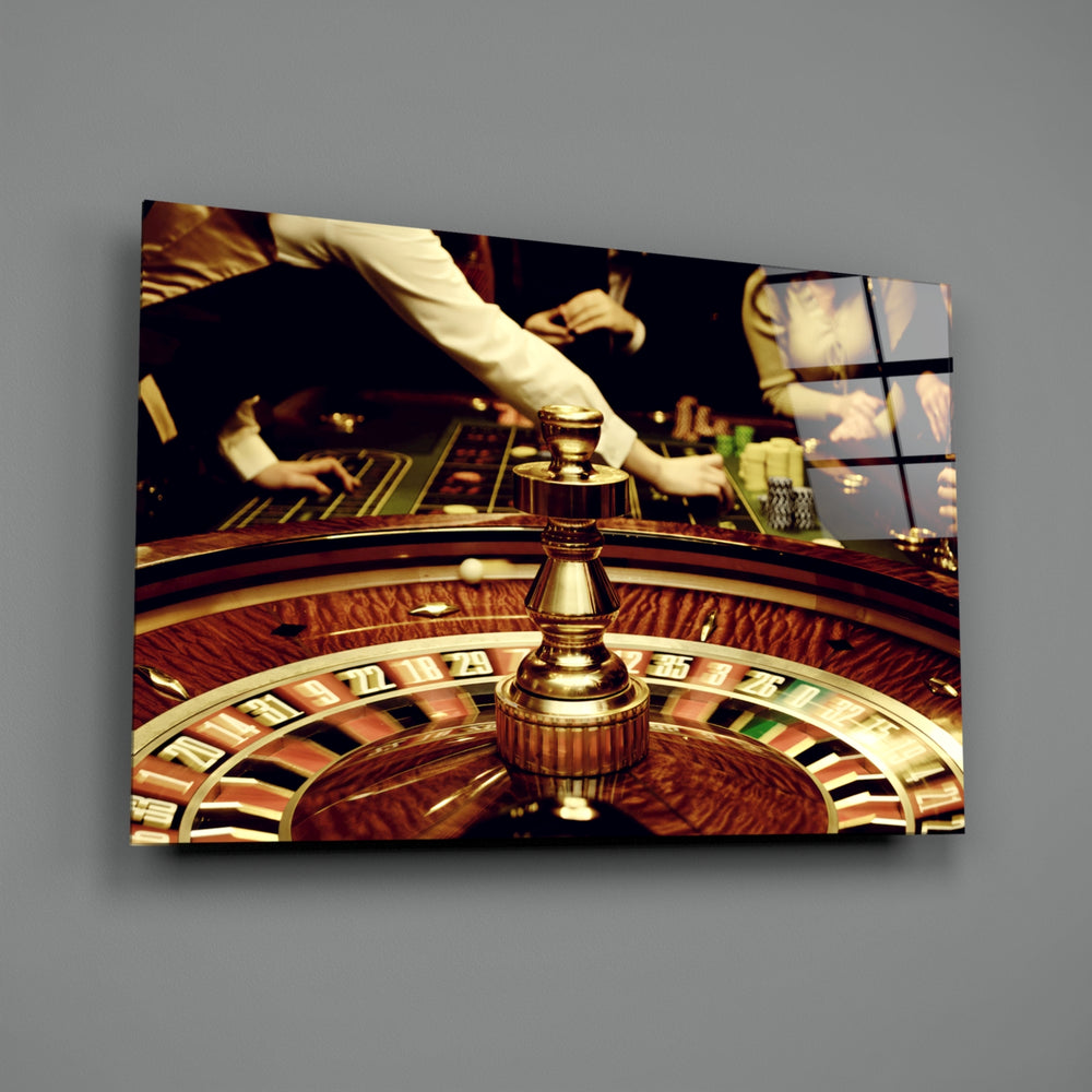 Casino panel anchoring a man cave wall