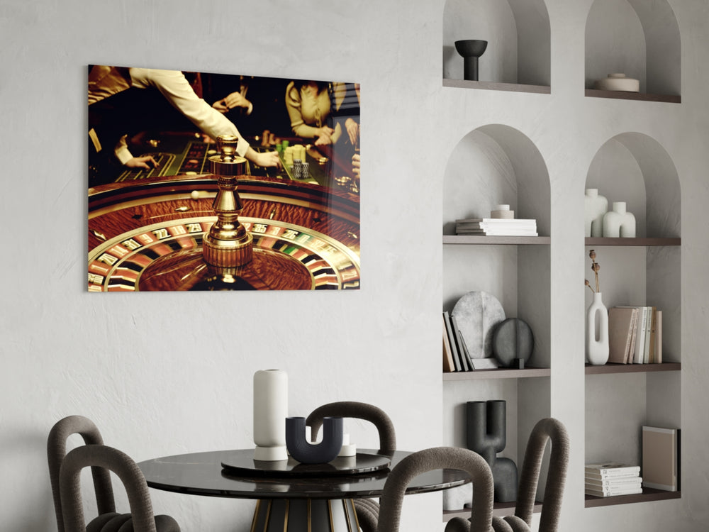 Casino glass print bringing high-roller edge to a designer office