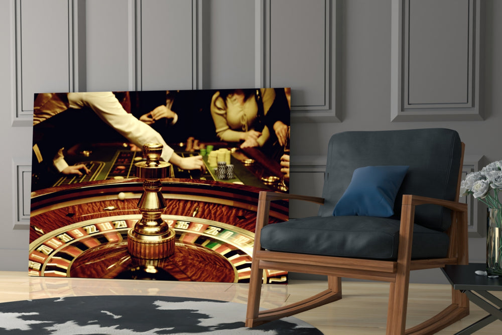 Casino yatay panel against a moody dark-painted accent wall