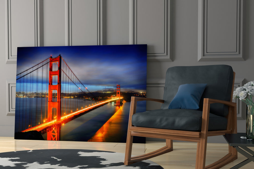 Cityscape yatay panel against a moody dark-painted accent wall