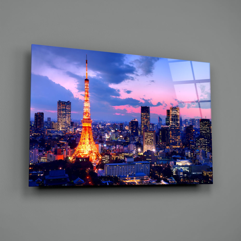 Cityscape panel anchoring a creative loft wall