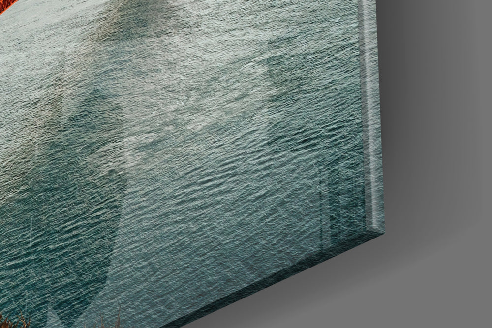 Cinematic artwork in a coastal-themed dining room