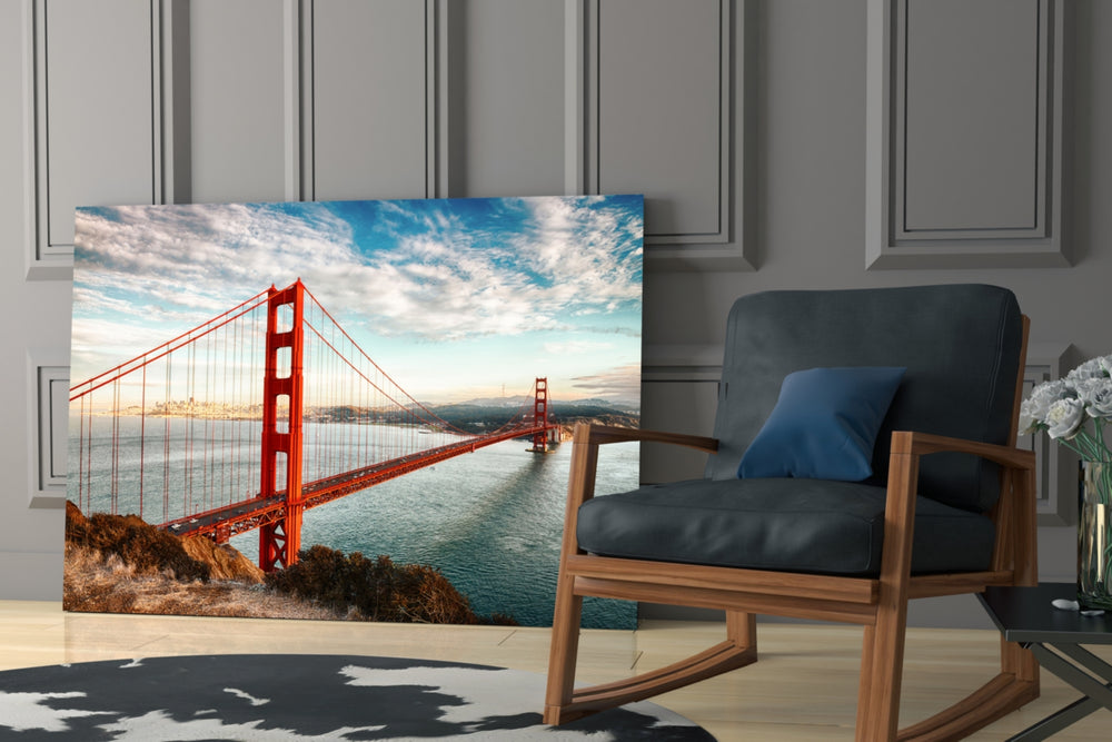 Cityscape yatay panel against a sky-blue painted accent wall