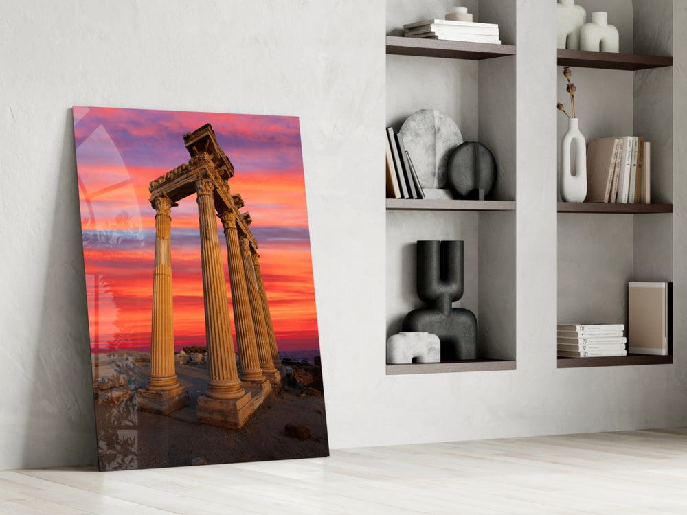 Archaeology panel against a warm-cream painted accent wall