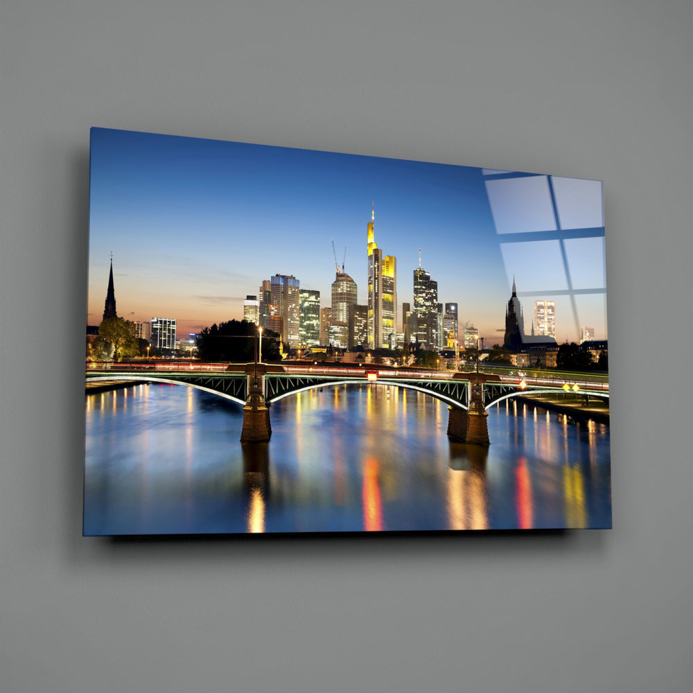Cityscape panel anchoring a creative loft wall
