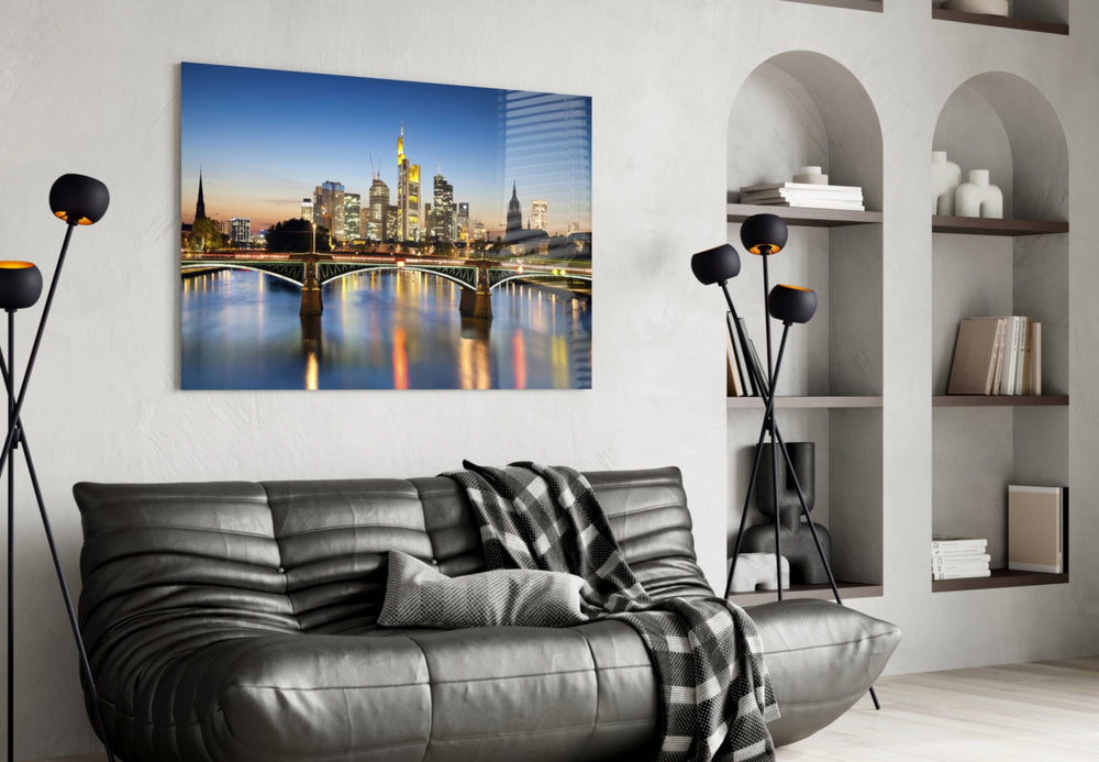 Frankfurt artwork styled in a master bedroom interior