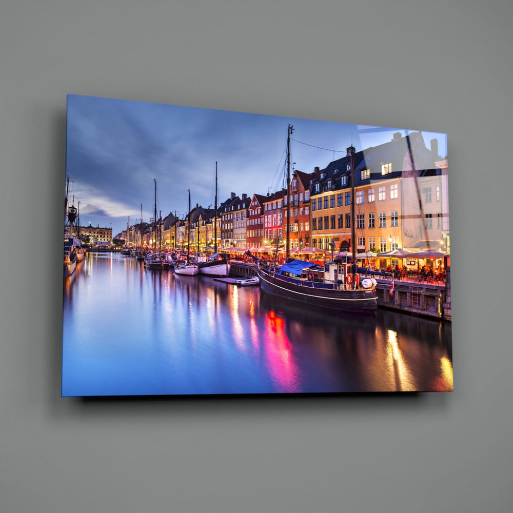 Cityscape panel anchoring a creative loft wall