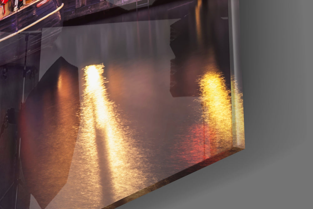 Cinematic artwork in a coastal-themed dining room