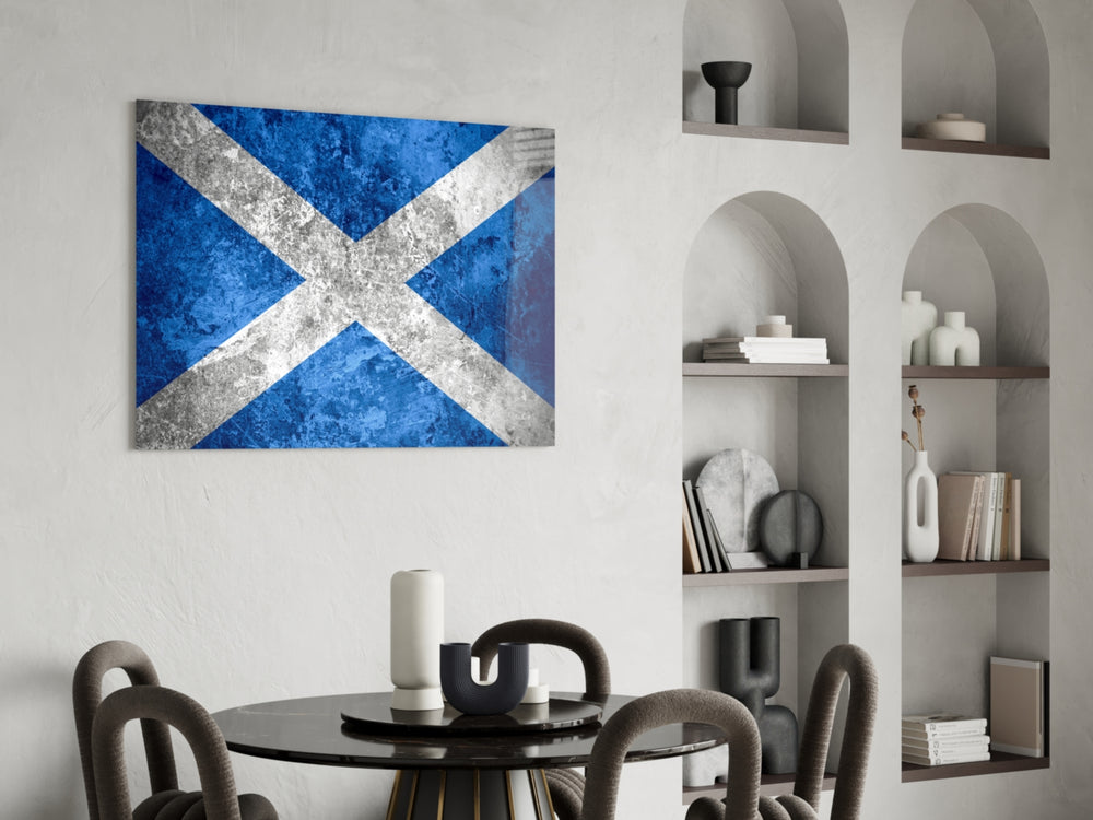 Patriotic glass print bringing Scottish edge to a hallway