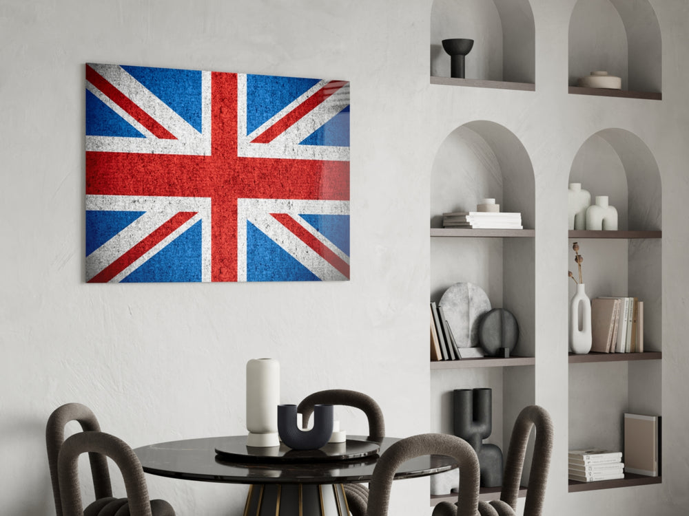 Patriotic glass print bringing British edge to a hallway