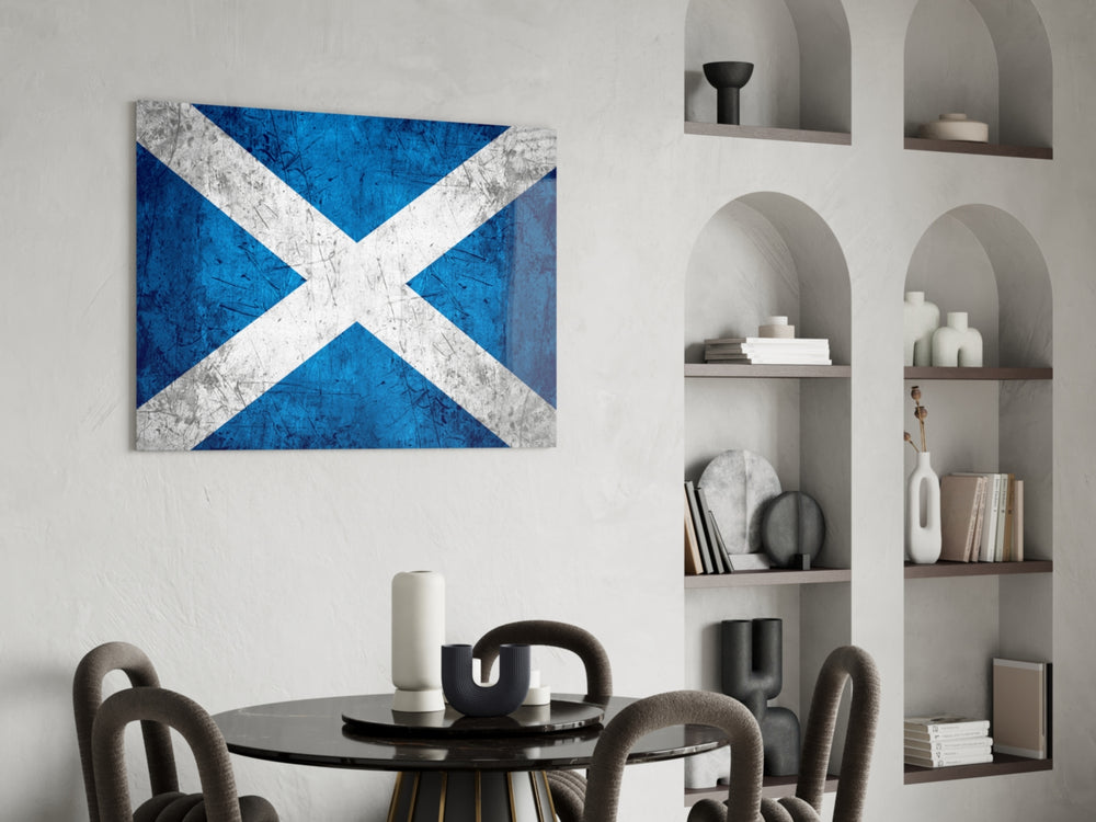 Patriotic glass print bringing Scottish edge to a hallway