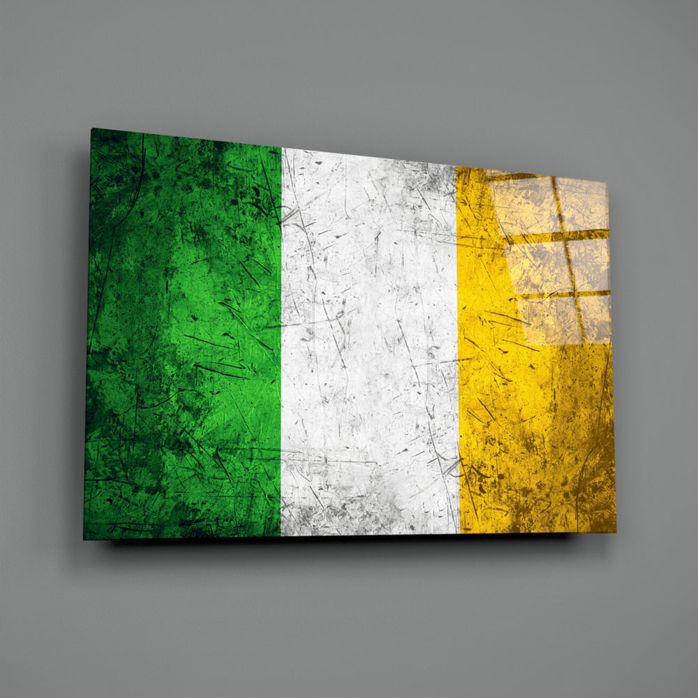 Patriotic panel anchoring a man cave wall