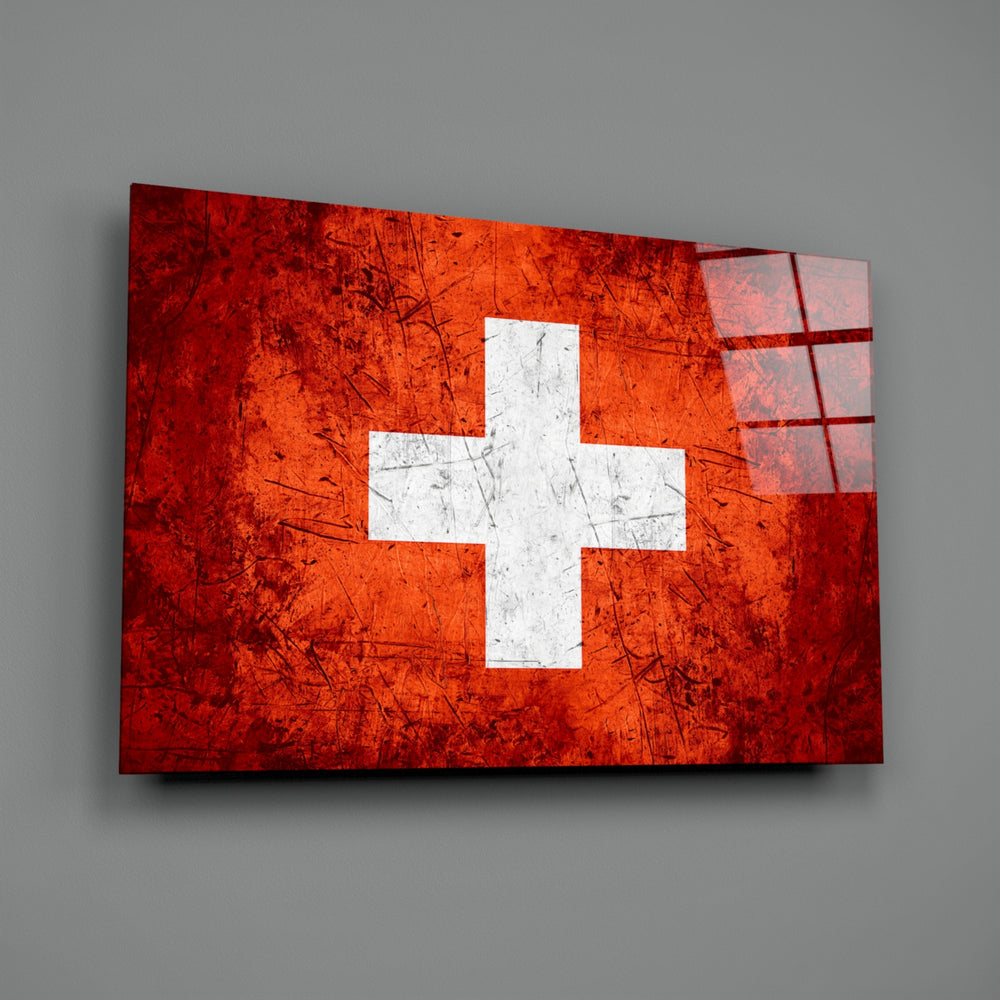 Patriotic panel anchoring a man cave wall