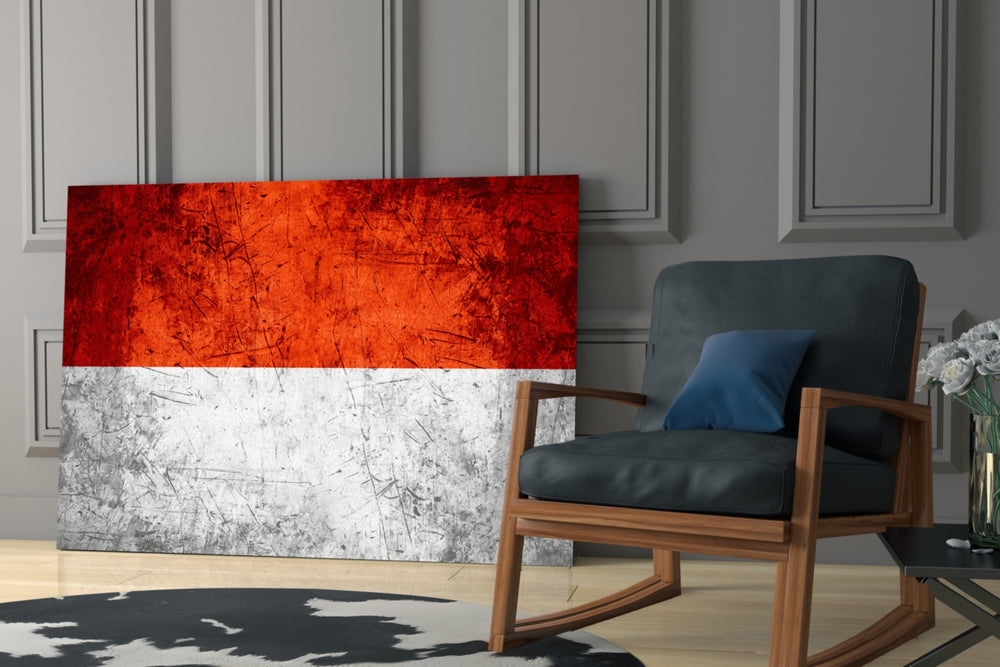 Patriotic yatay panel against an ivory-painted accent wall