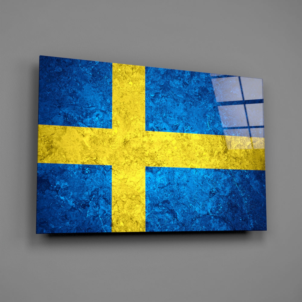 Patriotic panel anchoring a man cave wall