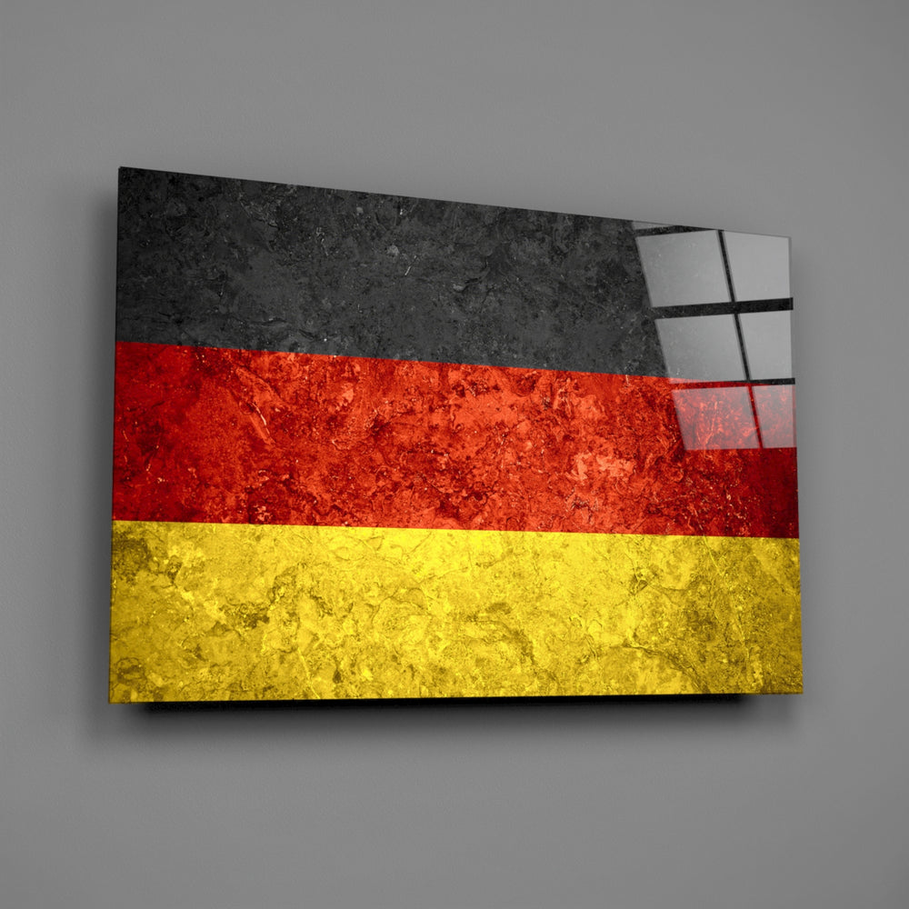 Patriotic panel anchoring a man cave wall