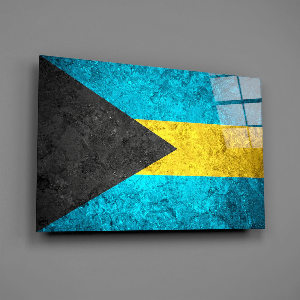 Patriotic panel anchoring a man cave wall