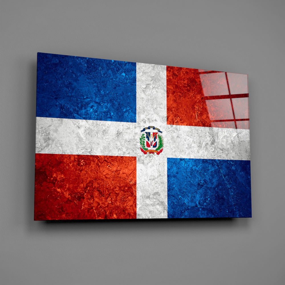 Patriotic panel anchoring a man cave wall