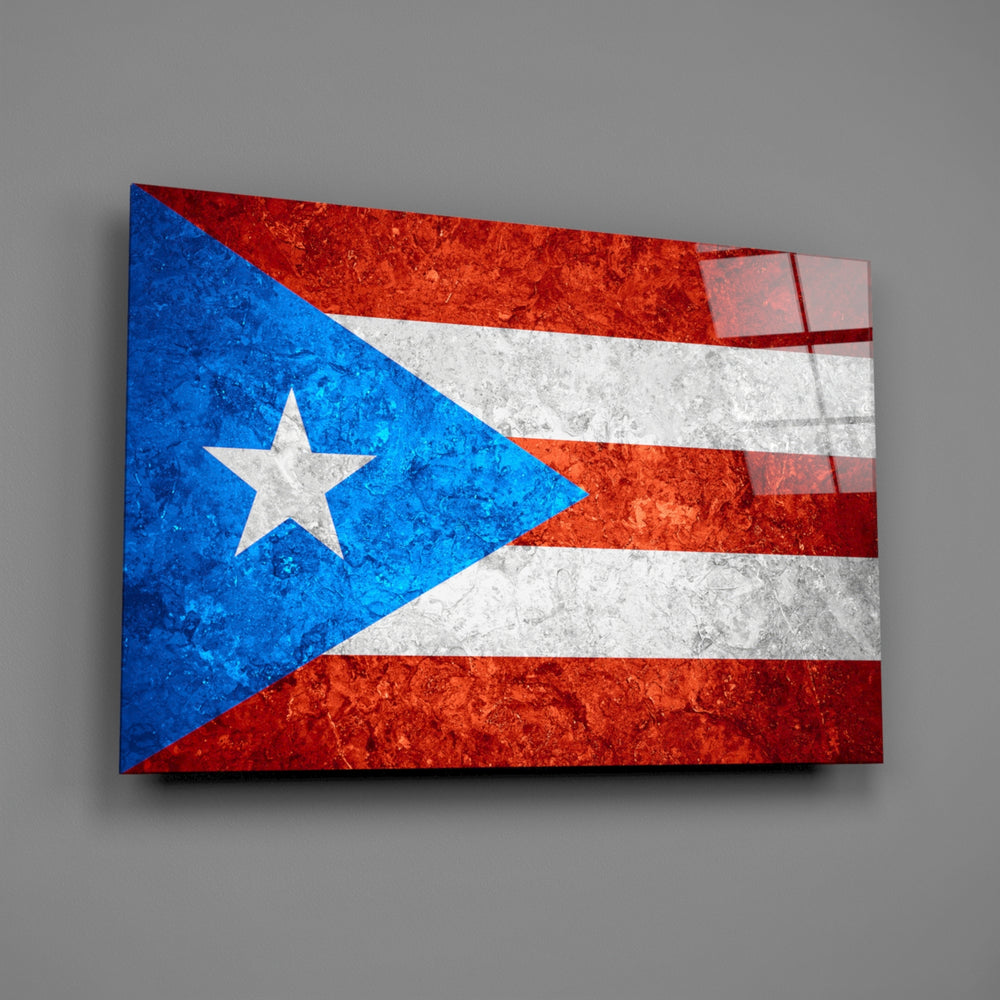 Patriotic panel anchoring a man cave wall