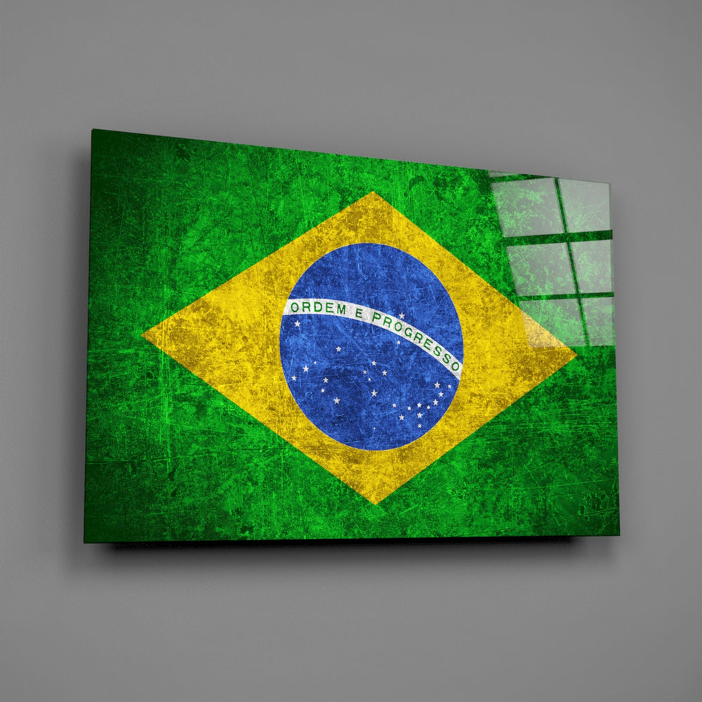 Patriotic panel anchoring a man cave wall