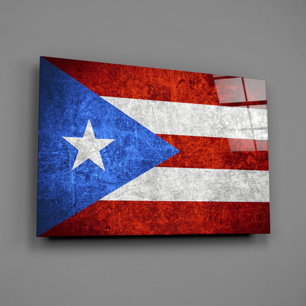 Patriotic panel anchoring a man cave wall