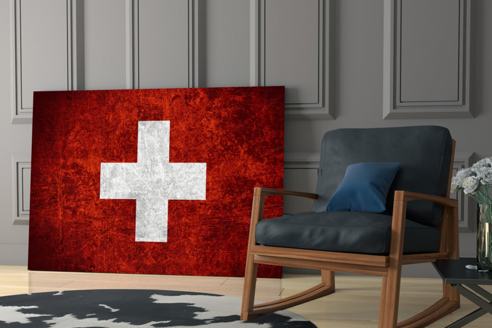 Patriotic yatay panel against an ivory-painted accent wall