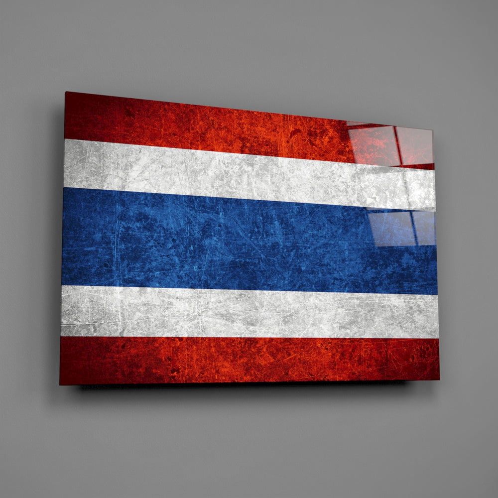 Patriotic panel anchoring a man cave wall