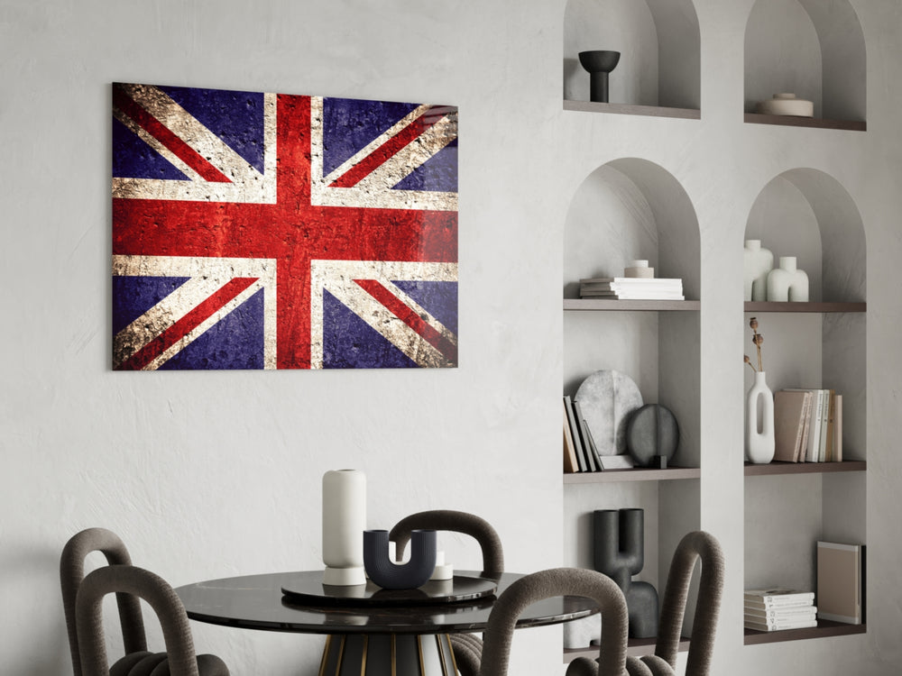 Patriotic glass print bringing British edge to a hallway