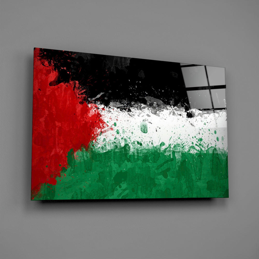 Patriotic panel anchoring a man cave wall