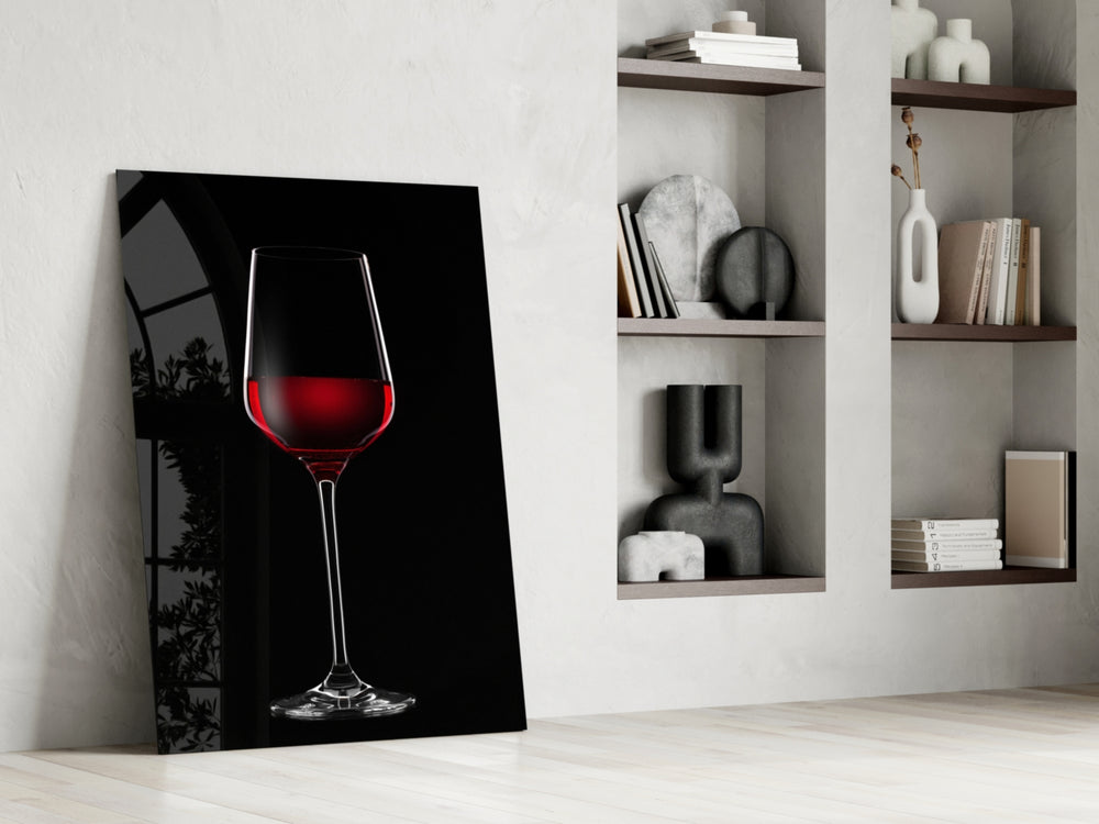 Still-life dikey panel against an onyx-painted accent wall