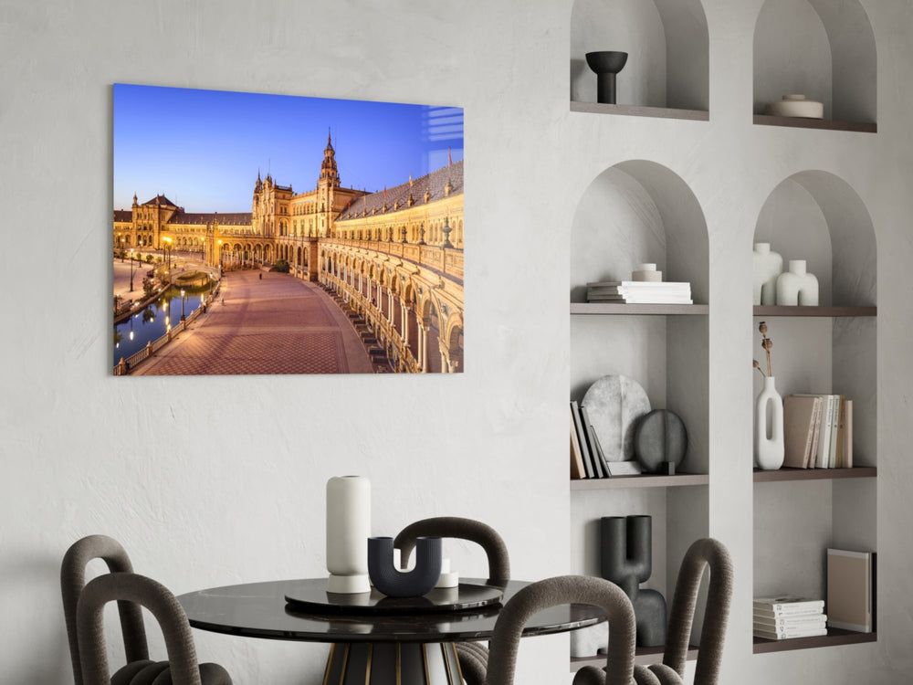 Cinematic travel print bringing Andalusian edge to a hallway