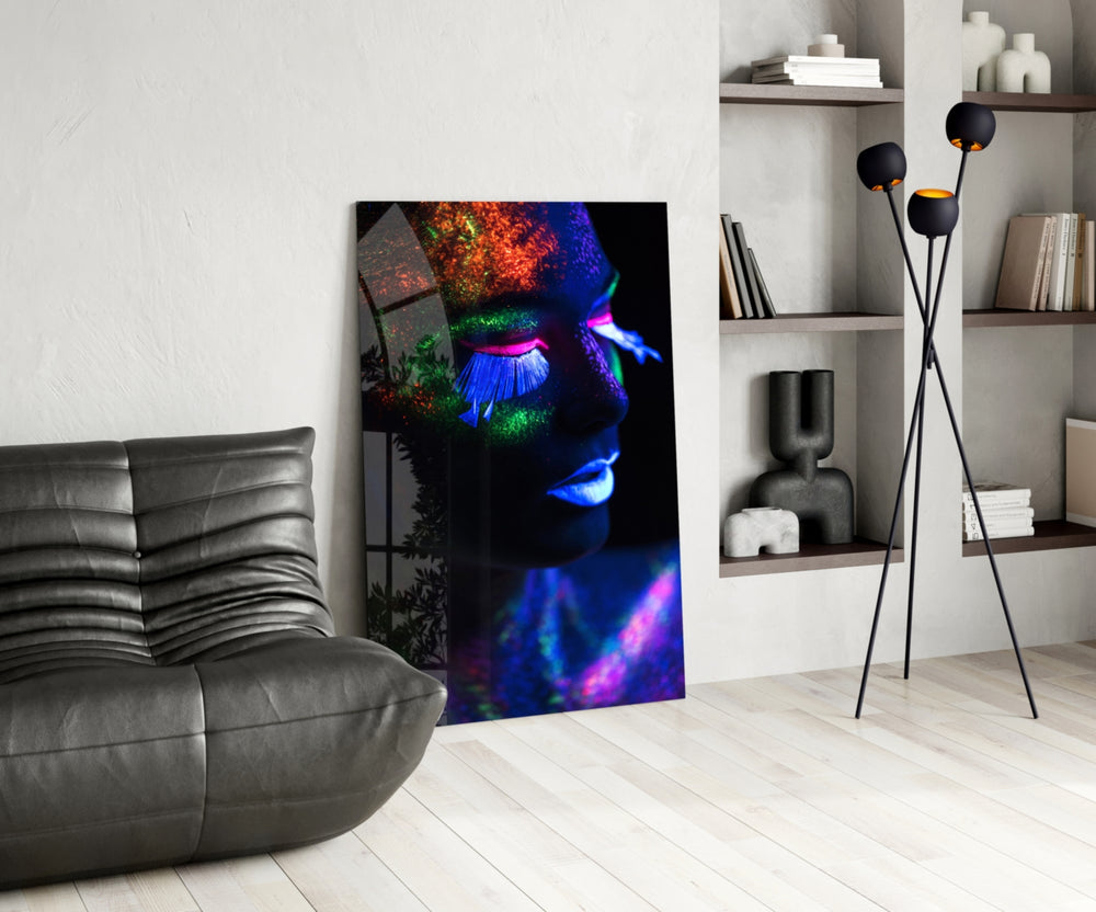 Cinematic beauty print bringing blacklight edge to a creative loft