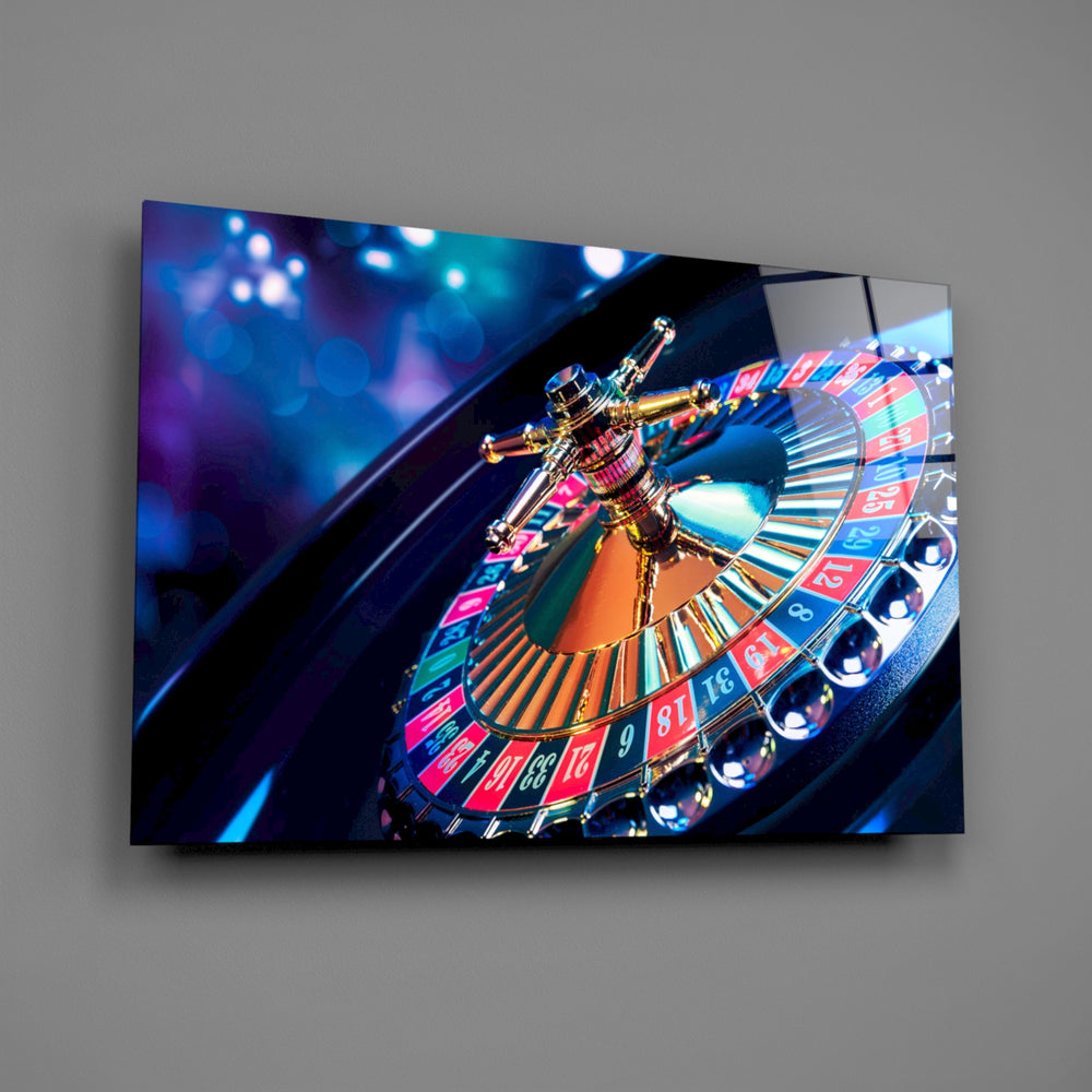Casino panel anchoring a games room wall