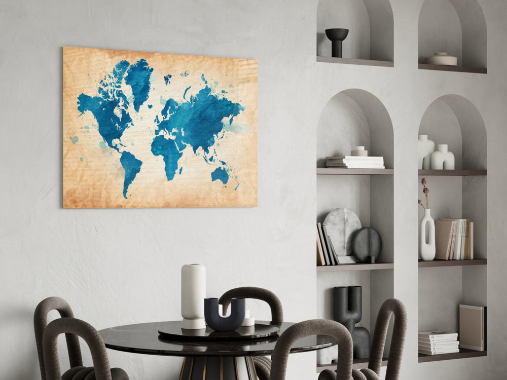 Cinematic map print bringing wanderlust to a hallway