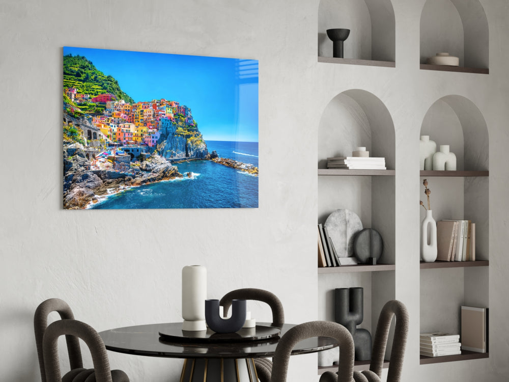 Cinematic travel print bringing Cinque-Terre edge to a study