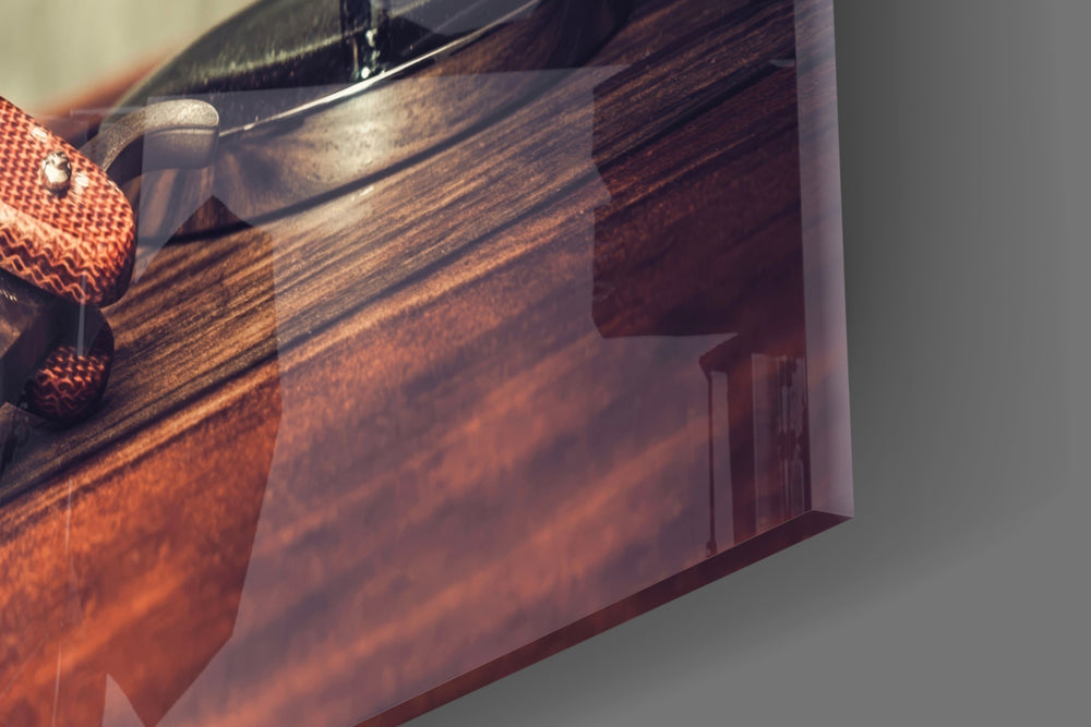 Cinematic artwork in a vintage-styled bathroom interior