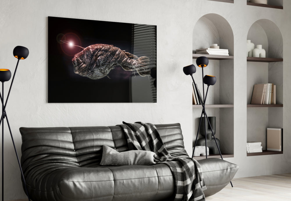Deepsea Fish artwork styled in a home office interior