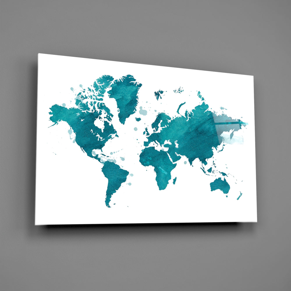 Cartographic panel anchoring a home office wall