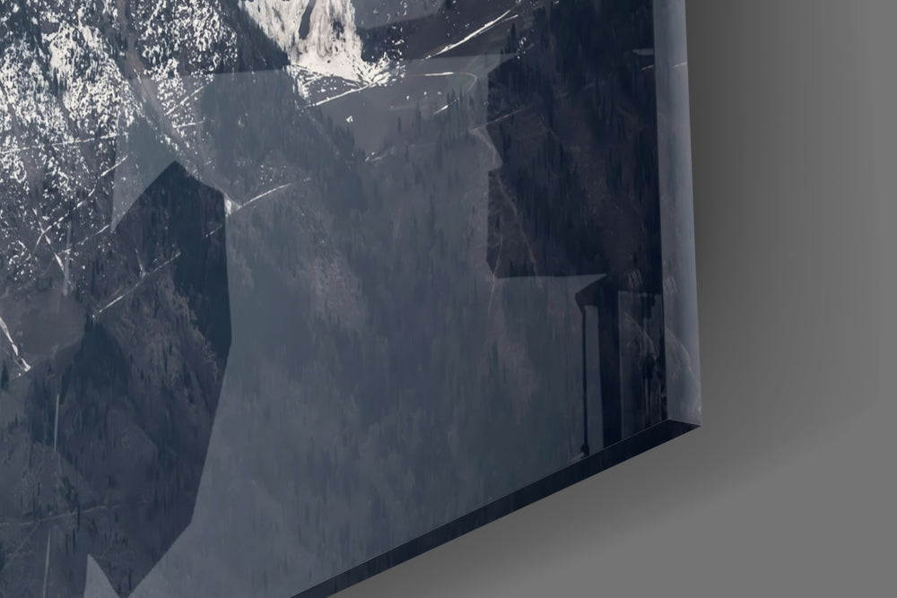 Cinematic artwork in a mountain-themed reading room interior
