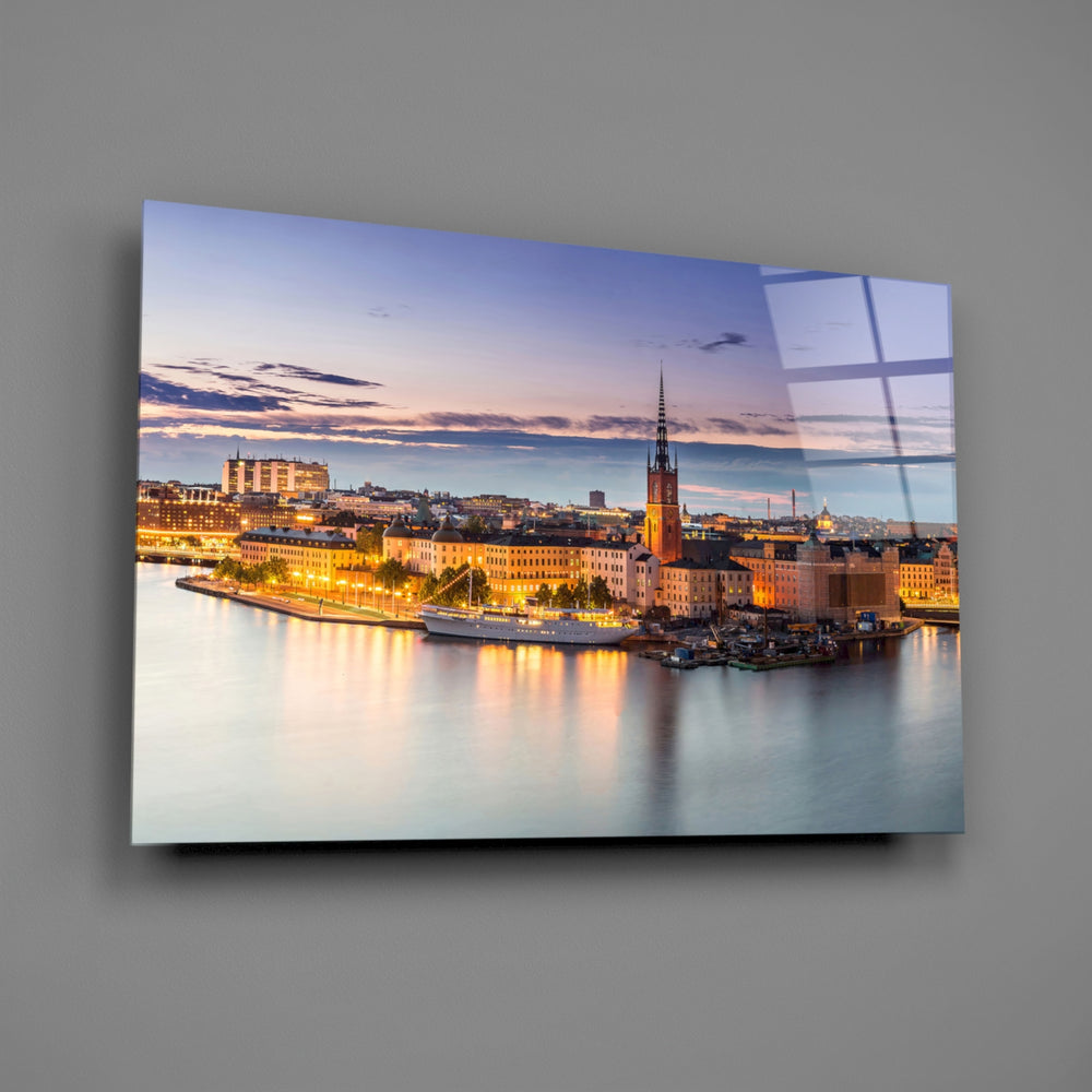 Travel panel anchoring a hotel-styled lounge wall