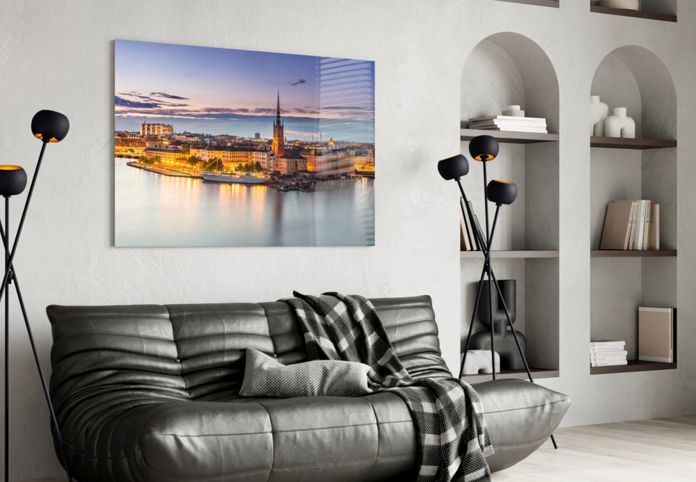 Stockholm artwork styled in a study interior